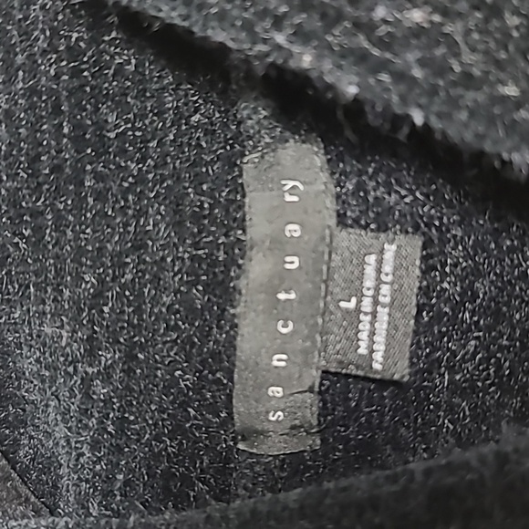 SANCTUARY Plush Teddy Mock Neck Black Sweater Size Large - Picture 6 of 16